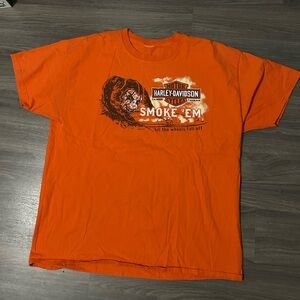 Harley-Davidson 2015 Motorcycle Graphic Bold Orange Smoke 'Em Tee T-shirt Canada
